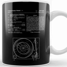 Baskı Dükkanı Record Player Patent Blueprint Sostero Kupa