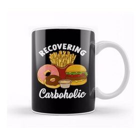 Baskı Dükkanı Recovering Carboholic Funny Low Carb Dieting Pun Kupa