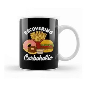 Baskı Dükkanı Recovering Carboholic Funny Low Carb Dieting Pun Kupa