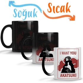 Baskı Dükkanı Recruta Akatsuki Naruto Sihirli Porselen Kupa