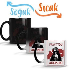Baskı Dükkanı Recruta Akatsuki Naruto Sihirli Porselen Kupa