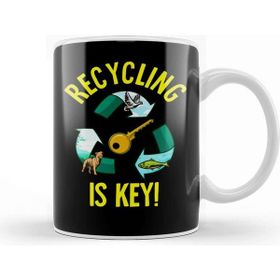 Baskı Dükkanı Recycling Is Key Cute Eco Environment Health Kupa