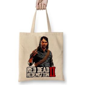Baskı Dükkanı Red Dead Redemptıon 2 Abıgaıl Jack Marston Bez Uzun Saplı Krem Rengi Çanta