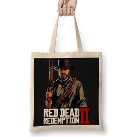 Baskı Dükkanı Red Dead Redemption 2 Arthur Bez Uzun Saplı Krem Rengi Çanta