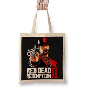 Baskı Dükkanı Red Dead Redemption 2 Bez Uzun Saplı Krem Rengi Çanta