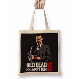 Baskı Dükkanı Red Dead Redemption 2 Dutch Bez Uzun Saplı Krem Rengi Çanta