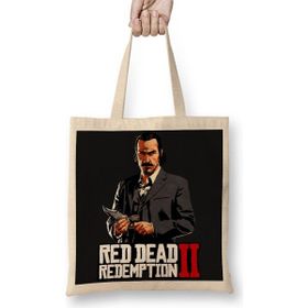 Baskı Dükkanı Red Dead Redemption 2 Dutch Bez Uzun Saplı Krem Rengi Çanta