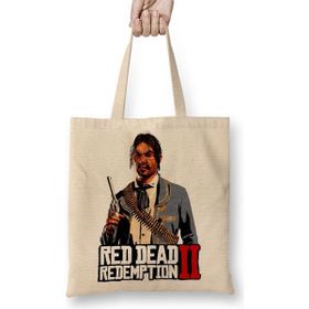 Baskı Dükkanı Red Dead Redemption 2 Javier Escuela Bez Uzun Saplı Krem Rengi Çanta