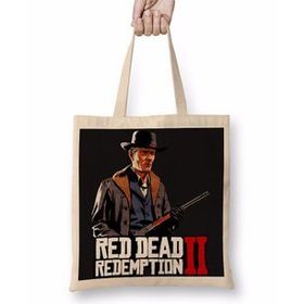 Baskı Dükkanı Red Dead Redemption 2 John Marston Bez Uzun Saplı Krem Rengi Çanta