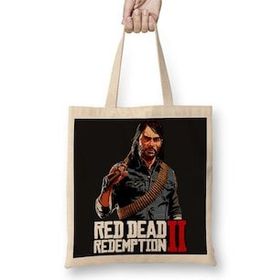 Baskı Dükkanı Red Dead Redemption 2 John Marston Bez Uzun Saplı Krem Rengi Çanta