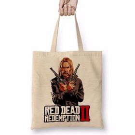 Baskı Dükkanı Red Dead Redemption 2 Micah Bell Bez Uzun Saplı Krem Rengi Çanta