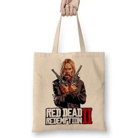Baskı Dükkanı Red Dead Redemption 2 Micah Bell Bez Uzun Saplı Krem Rengi Çanta