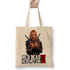 Baskı Dükkanı Red Dead Redemption 2 Micah Bell Bez Uzun Saplı Krem Rengi Çanta