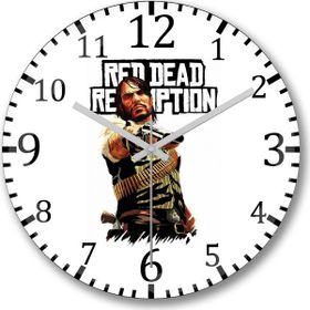 Baskı Dükkanı Red Dead Redemption Bombeli Gerçek Cam Duvar Saati