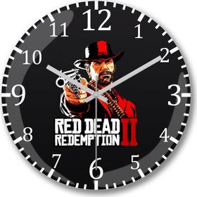 Baskı Dükkanı Red Dead Redemption Bombeli Gerçek Cam Duvar Saati