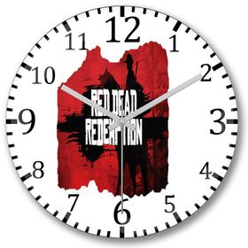 Baskı Dükkanı Red Dead Redemption Bombeli Gerçek Cam Duvar Saati