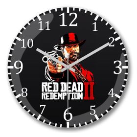Baskı Dükkanı Red Dead Redemption Bombeli Gerçek Cam Duvar Saati