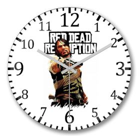 Baskı Dükkanı Red Dead Redemption Bombeli Gerçek Cam Duvar Saati