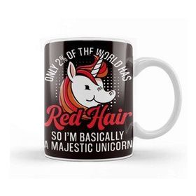 Baskı Dükkanı Red Hair Unicorn Magic Redhead Ginger Red Orange Haired Kupa