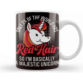 Baskı Dükkanı Red Hair Unicorn Magic Redhead Ginger Red Orange Haired Kupa