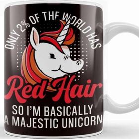 Baskı Dükkanı Red Hair Unicorn Magic Redhead Ginger Red Orange Haired Kupa