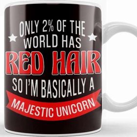 Baskı Dükkanı Red Hair Unicorn Magic Redhead Ginger Red Orange Haired Kupa