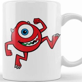 Baskı Dükkanı Red Monster Porselen 330 ml Beyaz Kupa Bardak