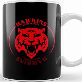 Baskı Dükkanı Red Tiger Hawkins High School Stranger Things Kupa