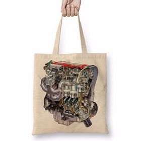 Baskı Dükkanı Red Top Opel Engine 01 Bez Çanta