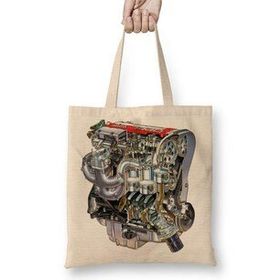 Baskı Dükkanı Red Top Opel Engine 01 Bez Çanta
