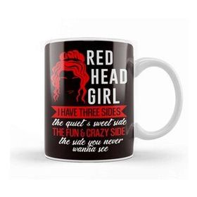 Baskı Dükkanı Redhead Girl Ginger Red Orange Hair Haired Irish Red Head Kupa