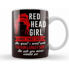 Baskı Dükkanı Redhead Girl Ginger Red Orange Hair Haired Irish Red Head Kupa