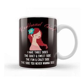 Baskı Dükkanı Redhead Girl Three Sides Ginger Red Orange Hair Irish Kupa