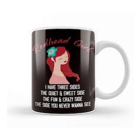 Baskı Dükkanı Redhead Girl Three Sides Ginger Red Orange Hair Irish Kupa