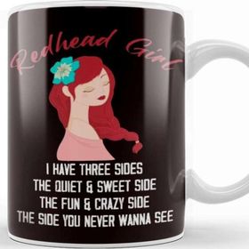 Baskı Dükkanı Redhead Girl Three Sides Ginger Red Orange Hair Irish Kupa