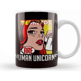 Baskı Dükkanı Redheads Human Unicorn Ginger Girl Red Hair Red Orange Head Porselen 330 ml Beyaz Kupa Bardak