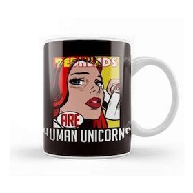 Baskı Dükkanı Redheads Human Unicorn Ginger Girl Red Hair Red Orange Head Porselen 330 ml Beyaz Kupa Bardak