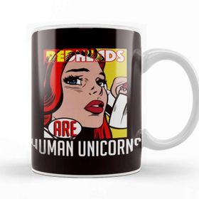 Baskı Dükkanı Redheads Human Unicorn Ginger Girl Red Hair Red Orange Head Porselen 330 ml Beyaz Kupa Bardak