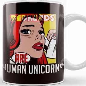 Baskı Dükkanı Redheads Human Unicorn Ginger Girl Red Hair Red Orange Head Porselen 330 ml Beyaz Kupa Bardak