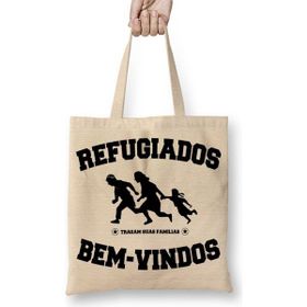 Baskı Dükkanı Refugiados Branca 01 Bez Çanta
