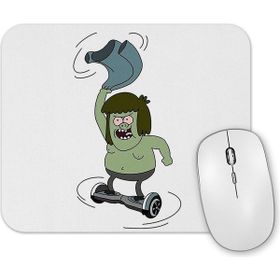 Baskı Dükkanı Regular Show Muscle Man Spinning On a Hoverboard Mouse Pad