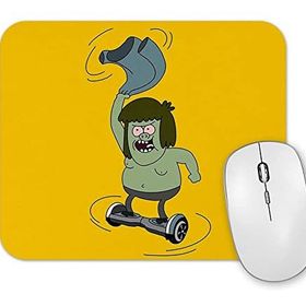 Baskı Dükkanı Regular Show Muscle Man Spinning On a Hoverboard Mouse Pad