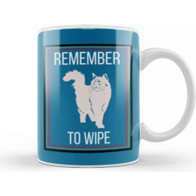 Baskı Dükkanı Remember To Wıpe Cat Kupa