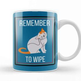 Baskı Dükkanı Remember To Wıpe Cat Kupa