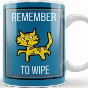 Baskı Dükkanı Remember To Wıpe Cat Kupa