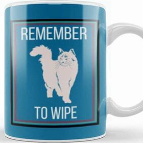 Baskı Dükkanı Remember To Wıpe Cat Kupa