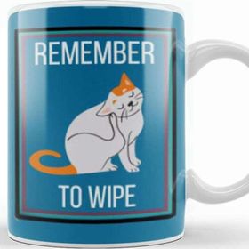 Baskı Dükkanı Remember To Wıpe Cat Kupa