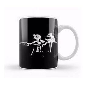 Baskı Dükkanı Ren And Stimpy Pulp Fiction Porselen 330 ml Beyaz Kupa Bardak