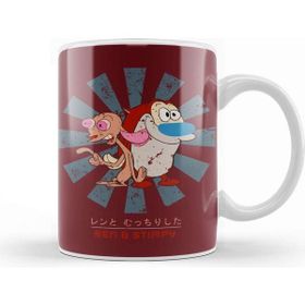 Baskı Dükkanı Ren And Stimpy Retro Japanese Kupa