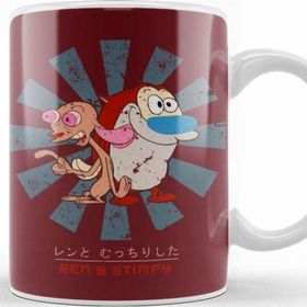 Baskı Dükkanı Ren And Stimpy Retro Japanese Kupa